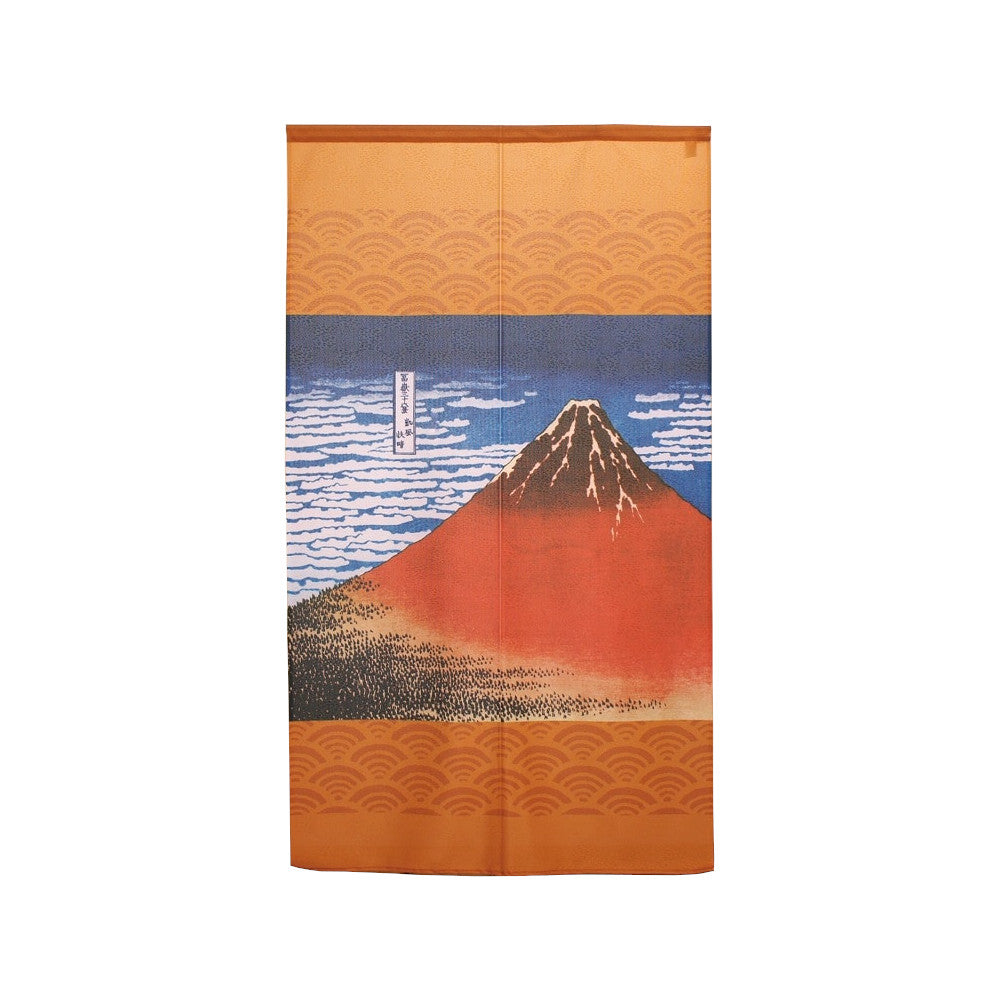 Hokusai "Red Fuji" Noren Curtain