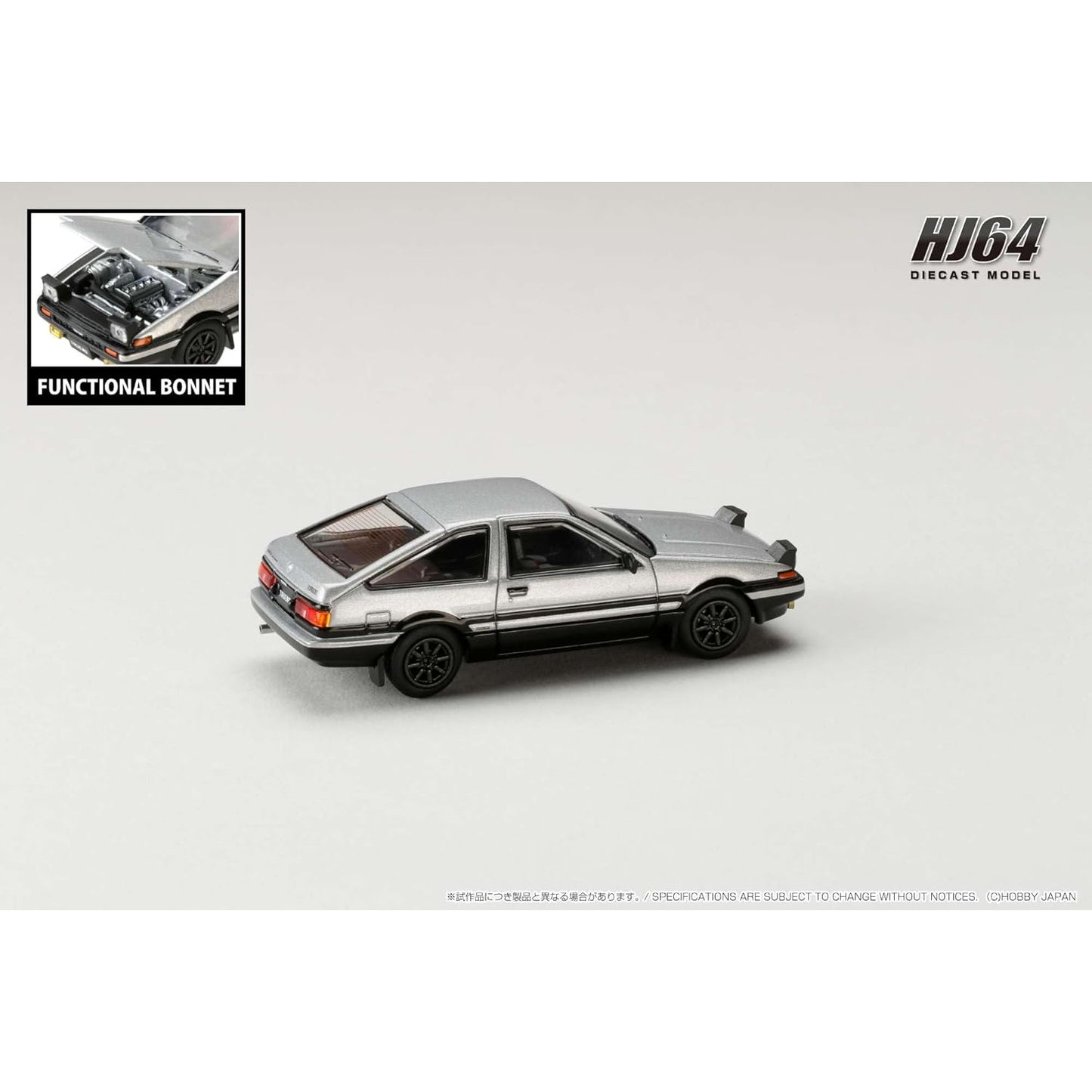 Hobby Japan 1/64 AE86 Toyota Sprinter Trueno GT Apex (Silver Two Tone)