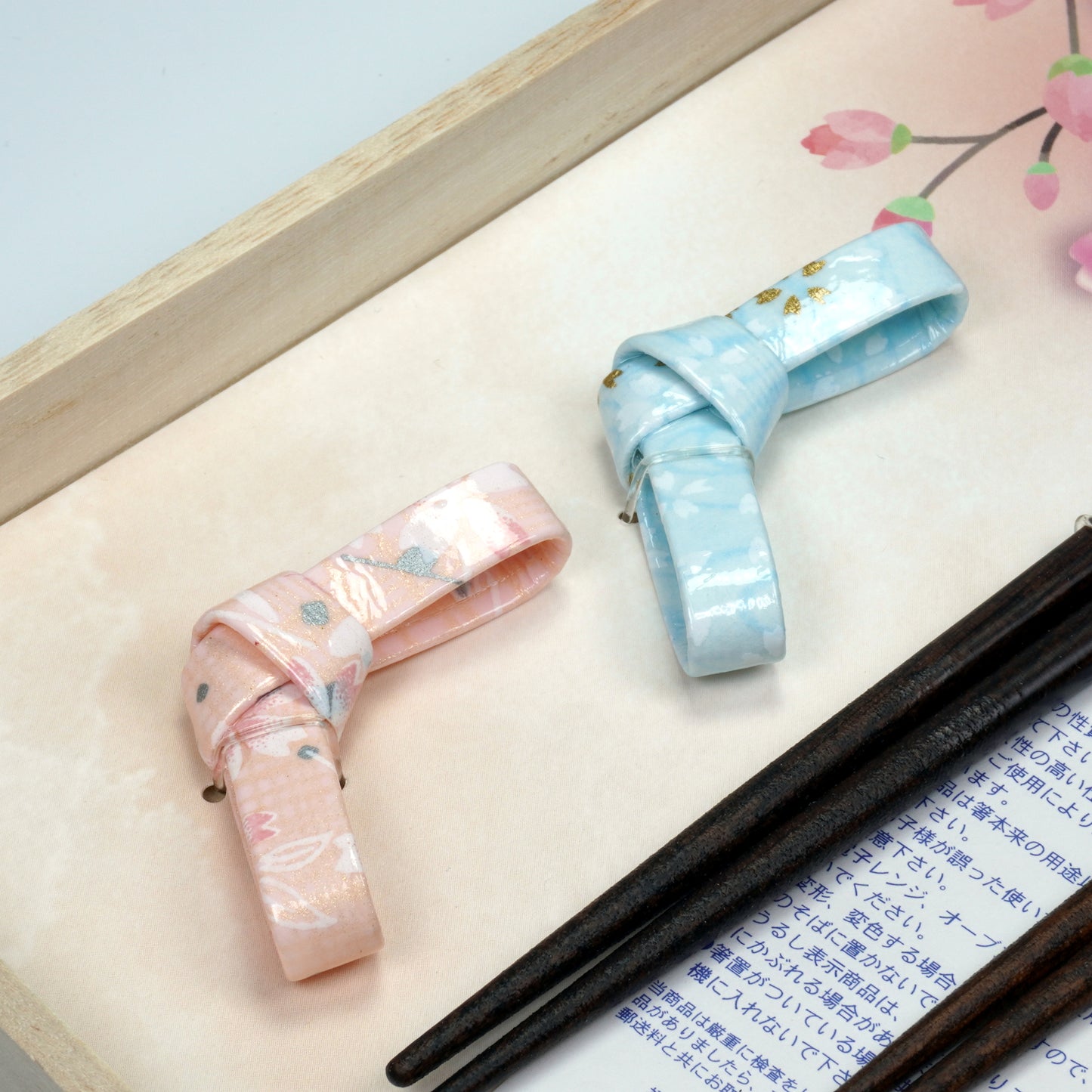 "Urushi" Sakura Chopsticks Set with Chopsticks Rests