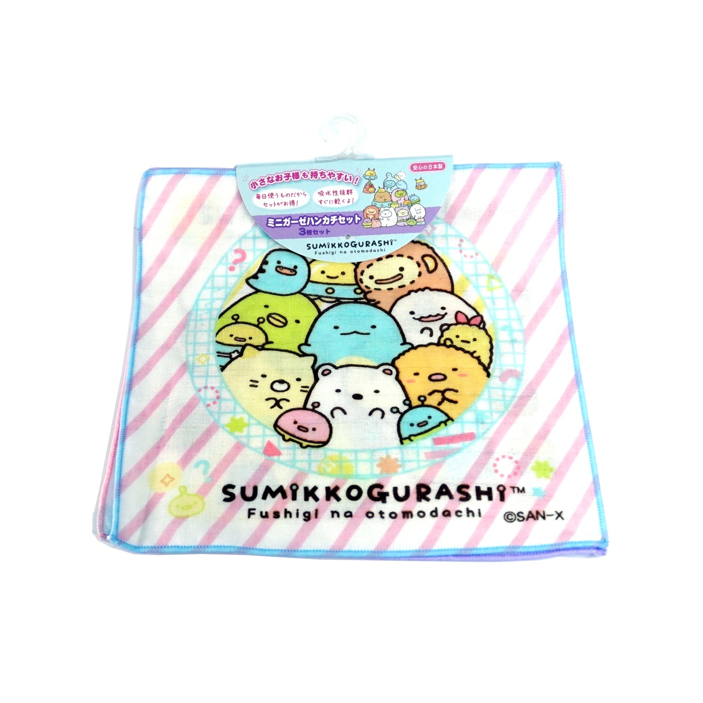 Sumikko Gurashi Mini-Gaze-Taschentuch (3er-Set)