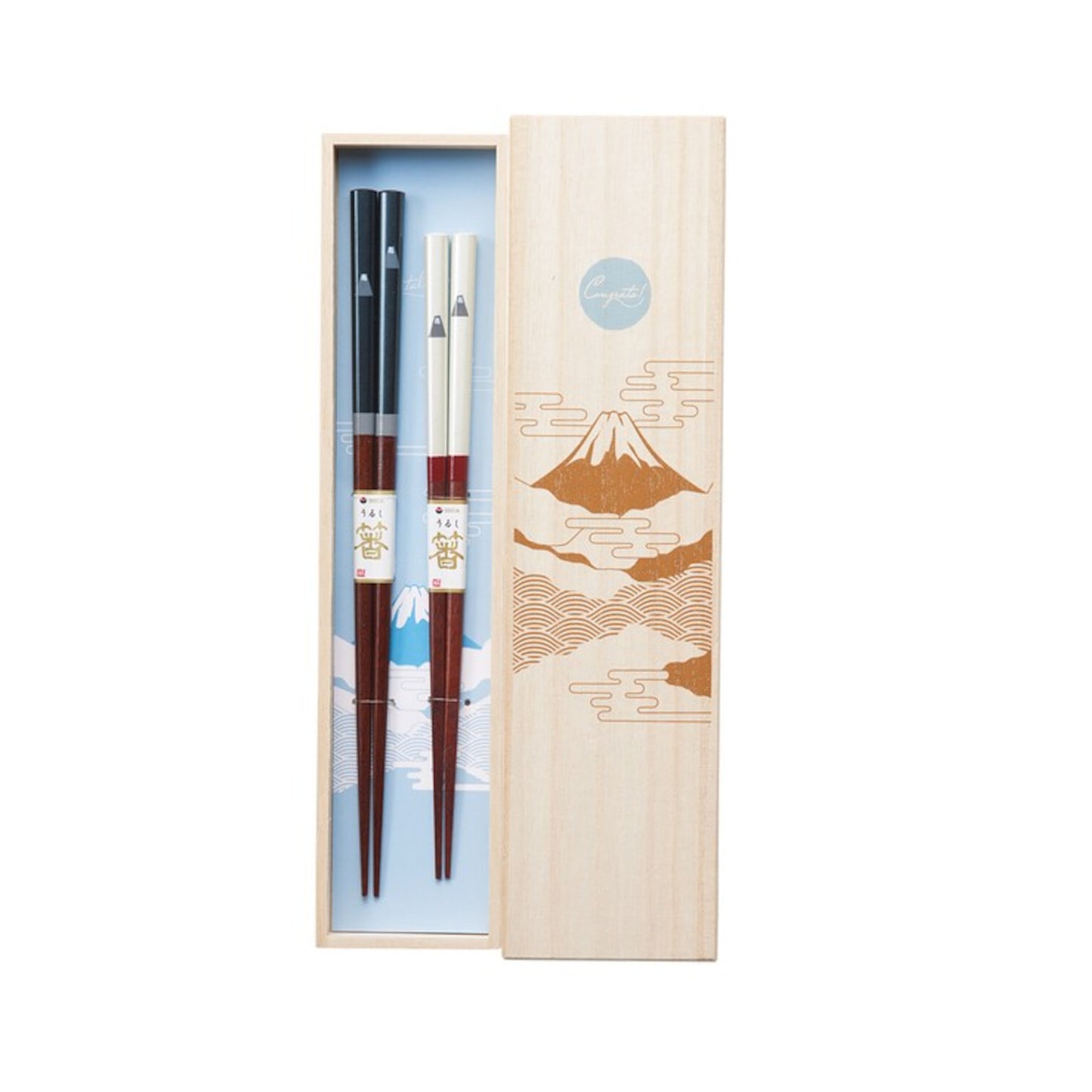 "Urushi" Mount Fuji Chopsticks Set in Paulownia Box